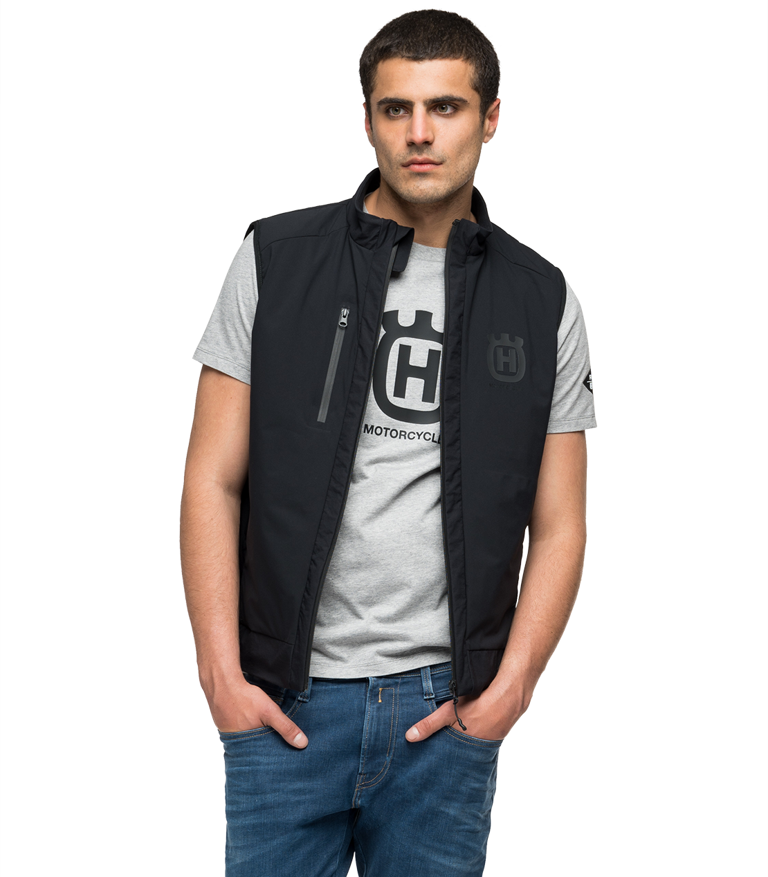 フルジップナイロンべスト REPLAY FOR HUSQVARNA 詳細画像 ブラック 1